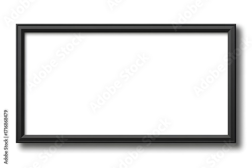 Wallpaper Mural Sleek modern black panoramic picture frame with a thin profile and mitered corners. Torontodigital.ca