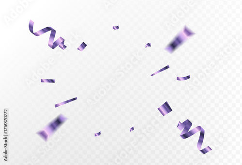 Purple Confetti Explosion Streamers and Glitter for Celebrations, Parties, and Festive Backgrounds