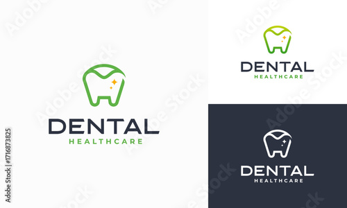 Creative dental clinic logo vector. Dental Healthcare symbol icon with modern design style.