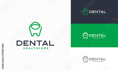 Creative dental clinic logo vector. Dental Healthcare symbol icon with modern design style.