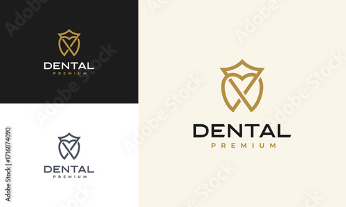 Dental King logo designs concept vector, Luxury Dental Health logo symbol