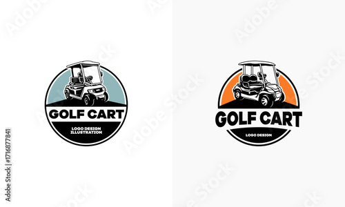 Set of buggy - golf cart illustration logo vector, golf cart logo isolated vector