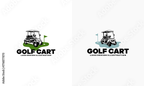 Set of buggy - golf cart illustration logo vector, golf cart logo isolated vector