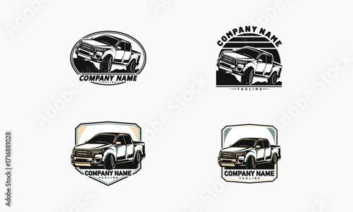 Four Company Logos Featuring a Pickup Truck Design
