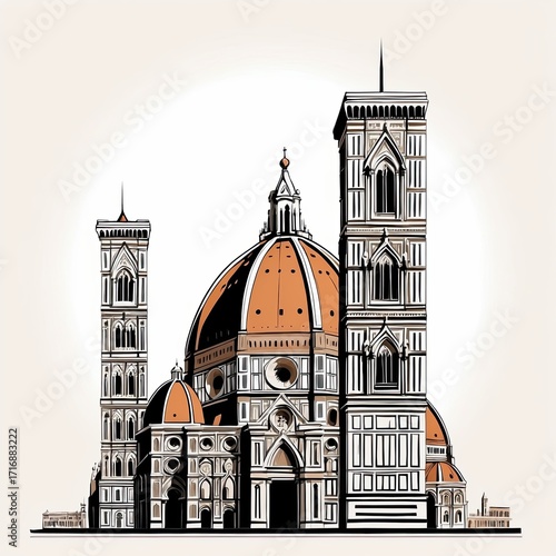 Tattoo design of the Florence Duomo