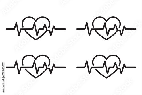 Healthcare and prevention icon collection featuring heart health and fitness concepts