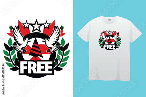 Palestine design vector, Save Palestine illustration for banner, t-shirt, poster, sticker, badges, social media design. Hand-Drawn Lettering Phrase, Calligraphy Graphic Typography. 
