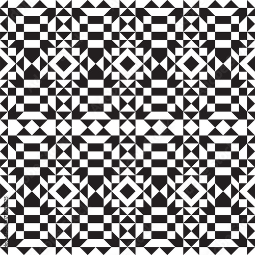 Geometric Abstract Tile Pattern with Triangle and Square Shape Background