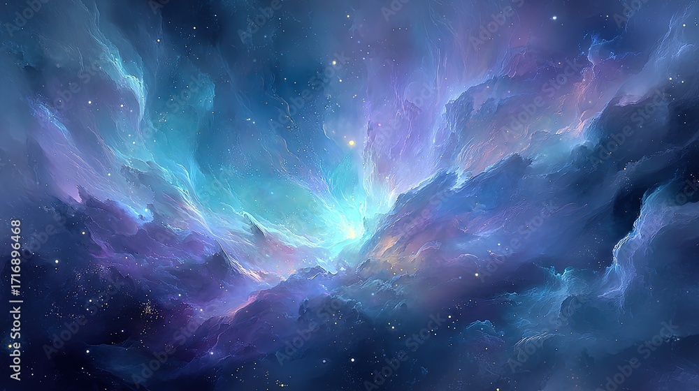 Fototapeta premium Cosmic Nebula Explosion In Deep Space