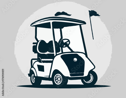 Golf Cart silhouette Club Car Golf Cart Silhouette vehicle Vector Illustration Hobby golf cart