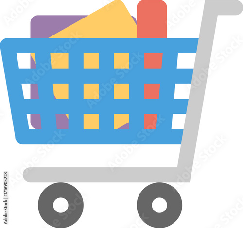 Shopping cart with purchases