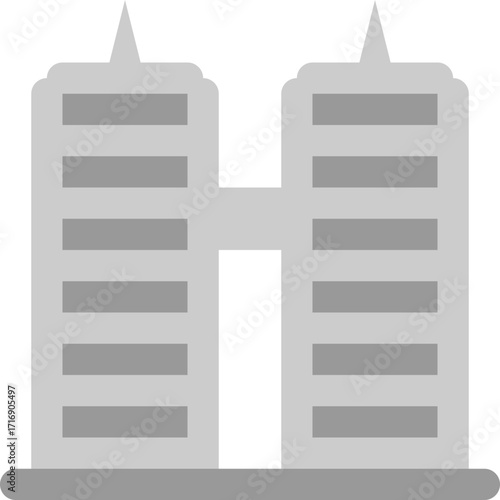 Twin Buildings Graphic Icon