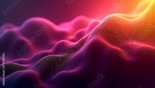 Abstract gradient background – hot pink and bright yellow transitioning into rich purple and dark black tones. Bold, lively palette emphasizing energy and fluid movement.