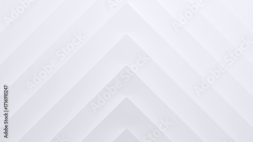 Minimal abstract background with white geometric chevron pattern. Embossed paper-like texture with arrows symbolizing growth. 3D render.
