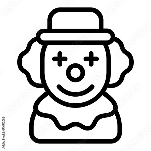 clown icon line