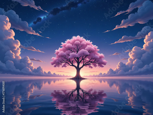 sunset over the lake