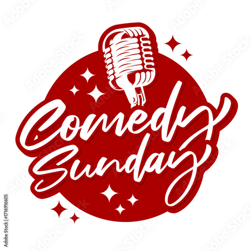 comedy sunday logo text typography editable text effect font style template design