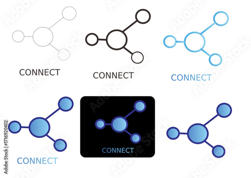 Connect Network, Networking, Connection, Link, Node Icons