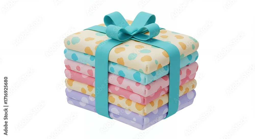 Obraz premium Stacked presents with teal ribbon