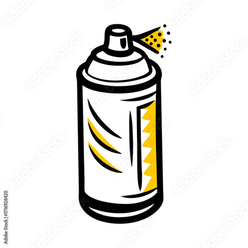 Static spray small can with yellow label, useful household product