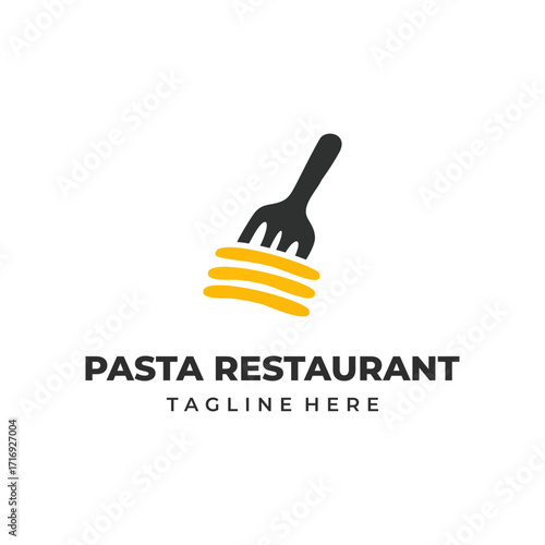 Minimal vintage Pasta Restaurant Logo vector design with elegant typography illustration for italian cuisine brand identity cafe emblem gourmet bistro badge and handmade food branding artwork for rest