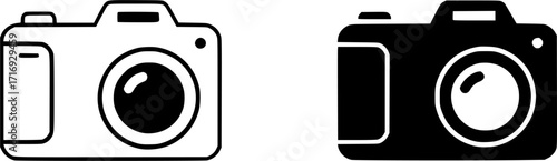 ofvs111 OutlineFilledVectorSign ofvs - camera vector icon . isolated transparent . photo camera sign . black outline and filled version . AI 10 / EPS 10 . g11432