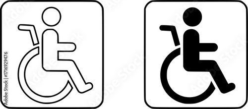 ofvs721 OutlineFilledVectorSign ofvs - wheelchair accessible vector icon . access sign . disabled person . isolated transparent . outline and filled version . AI 10 / EPS / PNG . g1206
