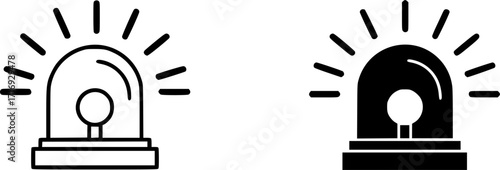 ofvs599 OutlineFilledVectorSign ofvs - emergency siren vector icon . isolated transparent . black outline filled version . AI 10 / EPS 10 . g11942
