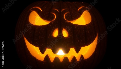 Spooky halloween pumpkin carving home photography night close-up