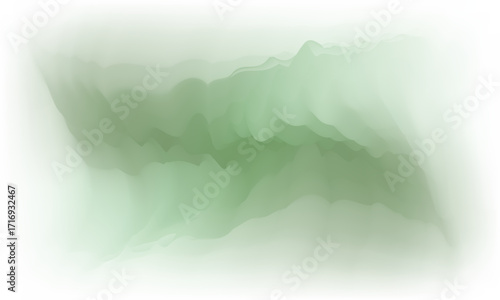 Abstract landscape of misty blue mountains and clouds at sunrise
