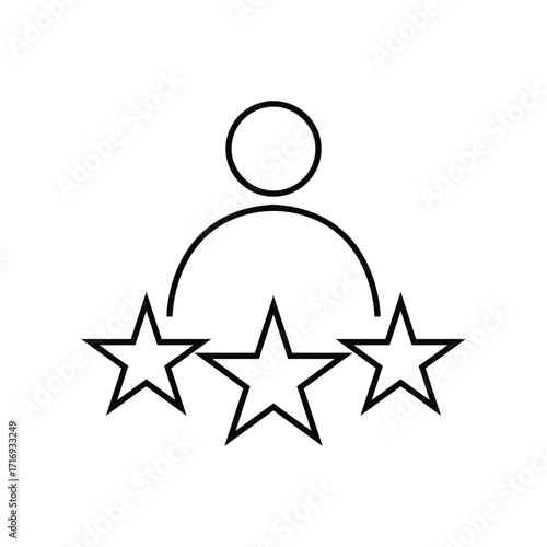customer satisfaction rating icon vector design concept line style