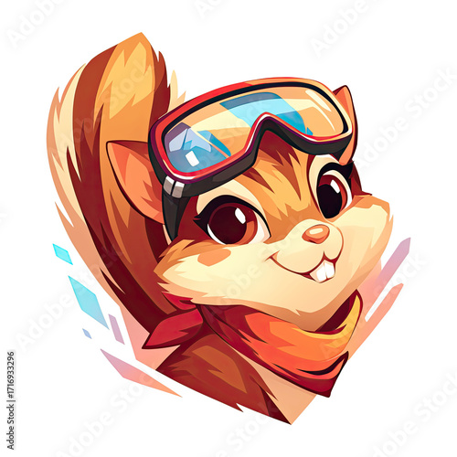 Cute and cool squirrel cartoon wearing glasses