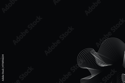 abstract white lines digital geometric contemporary stripe line art curve on black background element concept for business futuristic technology concept suit over poster banner brochure header EPS 10