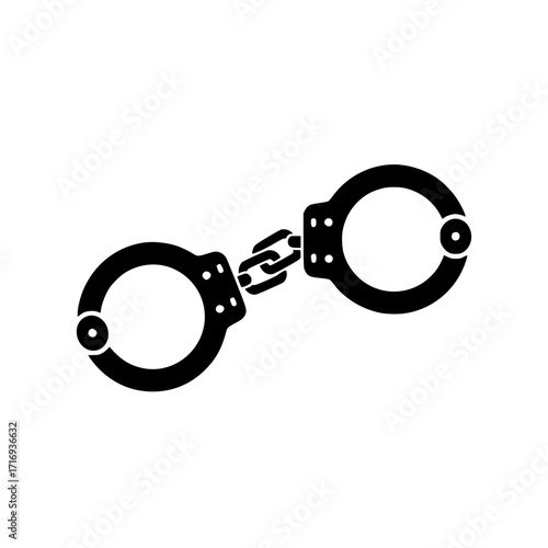 Security Handcuffs Restraint Black Silhouette