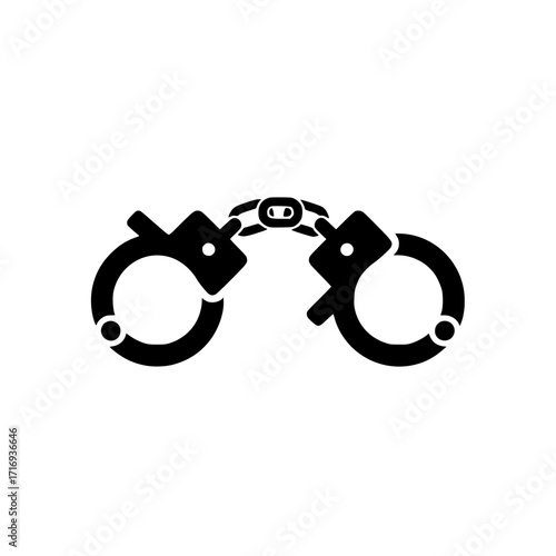 Open Handcuffs Silhouette Vector Design