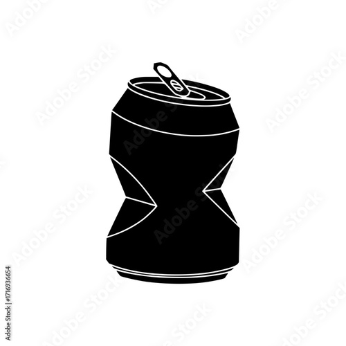 Crumpled Beverage Can Vector Illustration