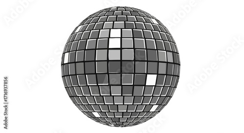 Retro disco ball shimmering with light, perfect for adding a vintage party vibe, creating a fun atmosphere with a classic dance floor icon