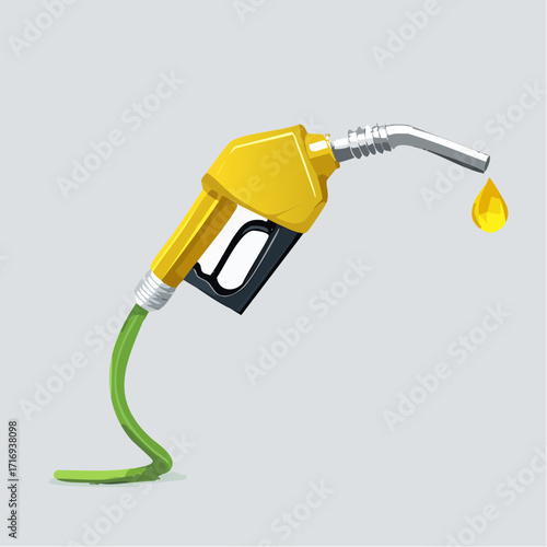 Gros plan pompe à essence, carburant, poignée, fond blanc, 