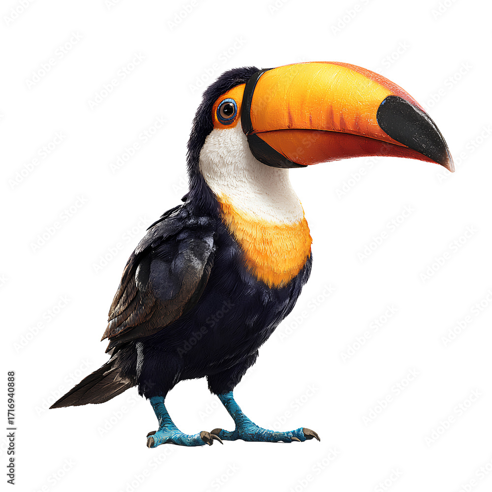 Fototapeta premium Colorful Toucan Bird with Bright Beak – Exotic Wildlife Photography