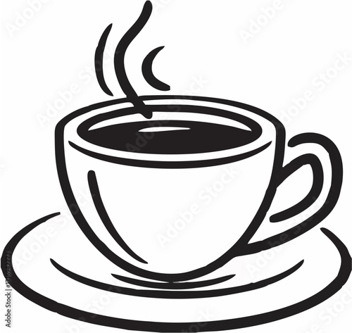 Coffee Cup Icons - Black & Wh...