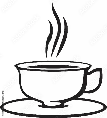 Elegant Teacup with Steam.eps