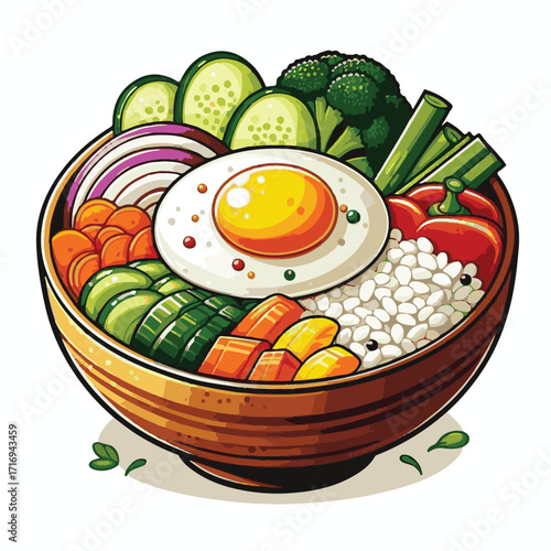 bibimbap, food, asian, delicious, cuisine, dinner, healthy, vegetable, meal, korean food, bowl, cooking, gourmet, egg, korean, rice, beef, lunch, meat, spicy, fresh, carrot, dish, traditional, sauce, 