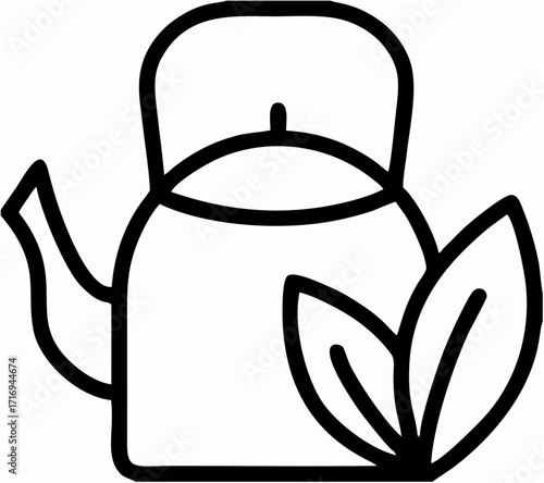 Tea kettle linear icon teapot...