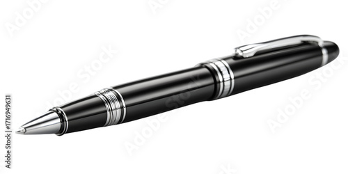 Elegant Writing Instrument: A sleek, black writing instrument rests elegantly, a symbol of sophistication, craftsmanship, and the timeless art of writing. A symbol of quality and style.