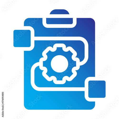 Task management automation Flat Gradient icon.