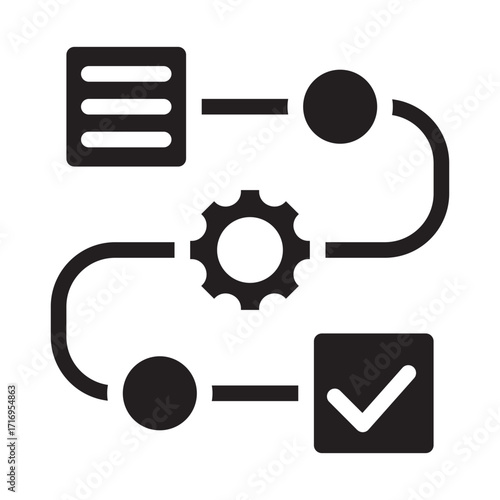 Document process automation Glyph icon.