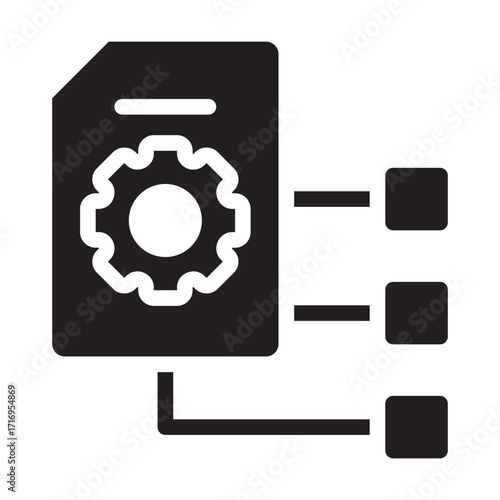 File and workflow automation Glyph icon.