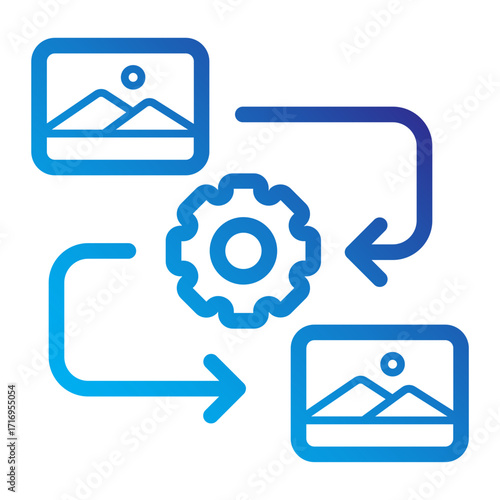 Image processing automation Line gradient icon.