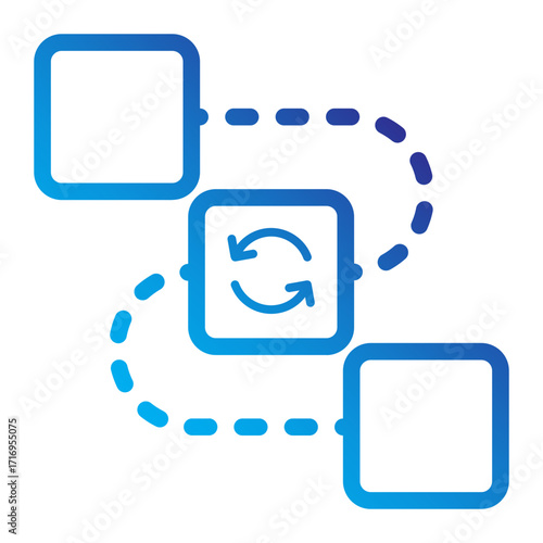 Process synchronization automation Line gradient icon.