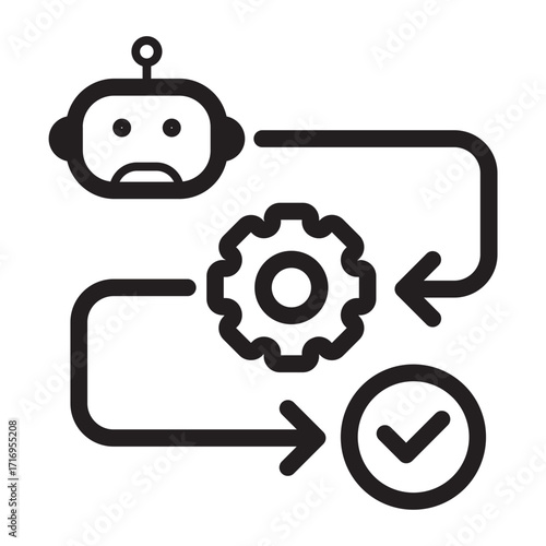 Chatbot workflow automation icon.